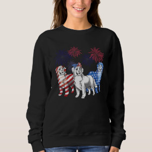 Sudadera Golden Retriever Bandera Estadounidense 4 De Julio