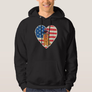 Sudadera Golden Retriever Bandera Estadounidense Gafas De S