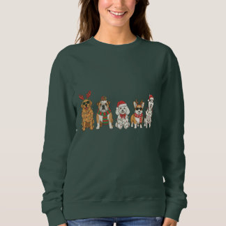 Sudadera Golden Retriever Bulldog Corgi Husky in Christmas
