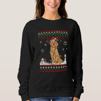 Sudadera Golden Retriever Christmas Tree Santa Hat Light Ug