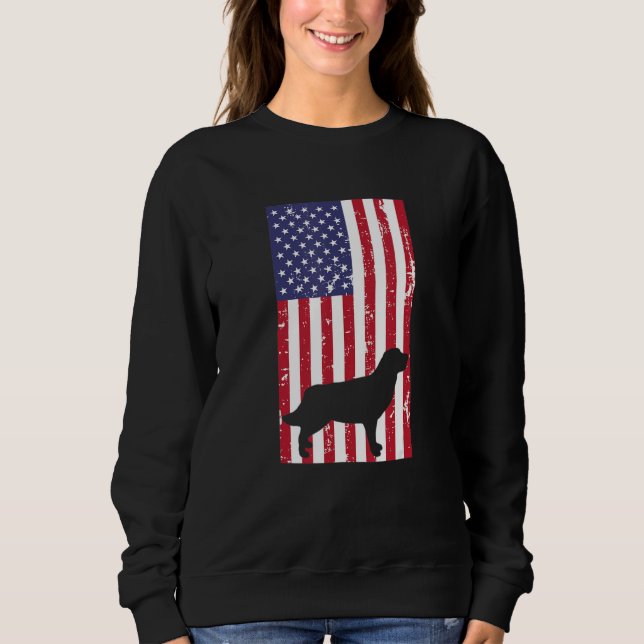 Sudadera Golden Retriever Distressed Patriotic All American (Anverso)