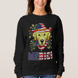 Sudadera Golden Retriever Dog Us Flag Gorra fuegos artifici