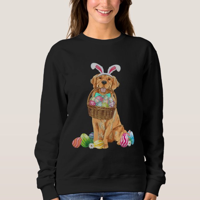 Sudadera Golden Retriever Easter Day Bunny Eggs Easter Cost (Anverso)