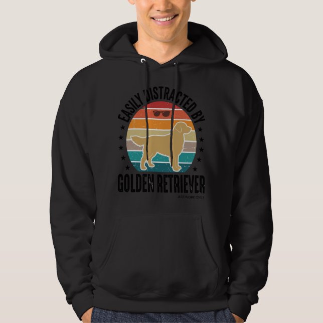 Sudadera Golden Retriever Fácilmente Distraído Perro Vintag (Anverso)