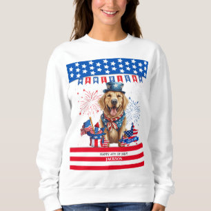 Sudadera Golden Retriever Feliz 4 De Julio De La Independen