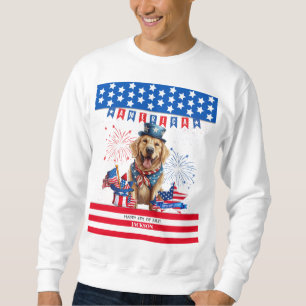 Sudadera Golden Retriever Feliz 4 De Julio De La Independen