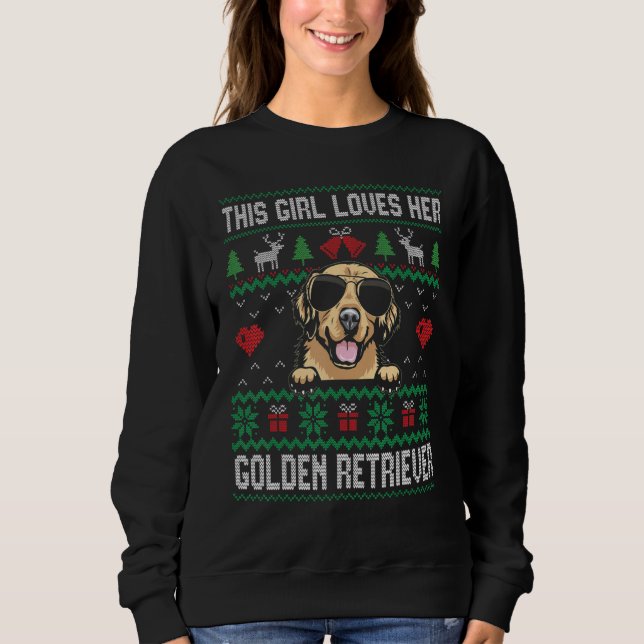Sudadera Golden Retriever Girl Cool Ugly Christmas for Dog  (Anverso)