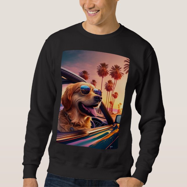 Sudadera Golden Retriever  Glasses Car  Golden Retriever (Anverso)