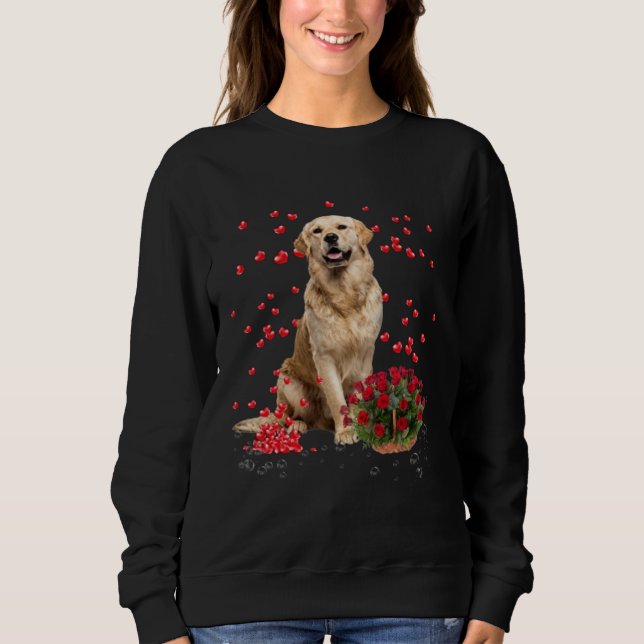 Sudadera Golden Retriever Hearts Balloons And Rose Basket V (Anverso)