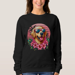 Sudadera Golden Retriever In Sunglass Flower Chain Tropic