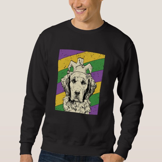 Sudadera Golden Retriever Jester Mardi Gras Dog Mom or Dad (Anverso)