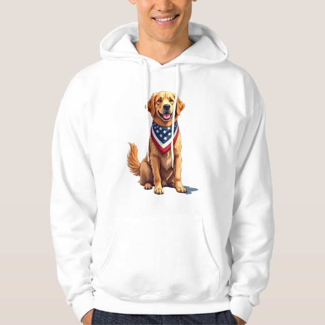 Sudadera Golden Retriever July 4th Vintage Patriotic Tee 2 (Anverso)