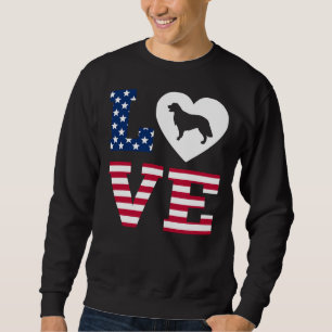 Sudadera Golden Retriever Love Heart American Flag