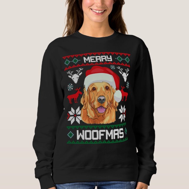 Sudadera Golden Retriever Merry Woofmas Sweat Dog Navidades (Anverso)