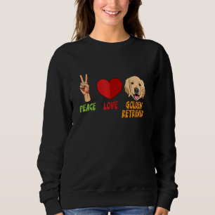 Sudadera Golden Retriever Peace Love Unity Hearce Truce Mas