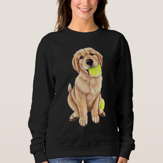 Sudadera Golden Retriever Puppy Con Bolas De Tenis (Anverso)