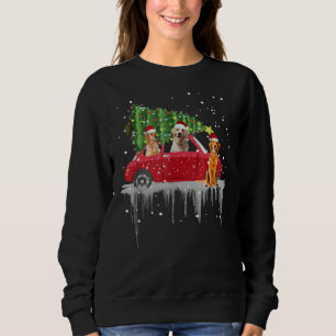 Sudadera Golden Retriever Riding Red Truck Xmas Merry Chris