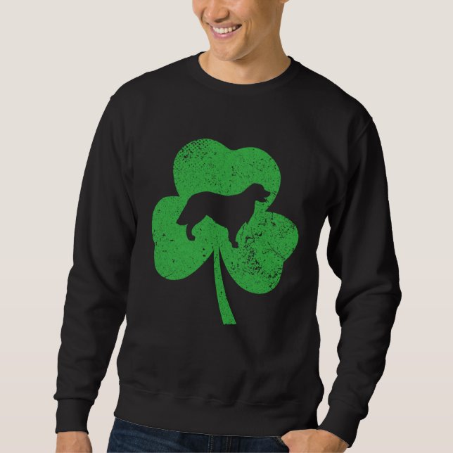 Sudadera Golden Retriever St Patricks Day Distressed Shamro (Anverso)