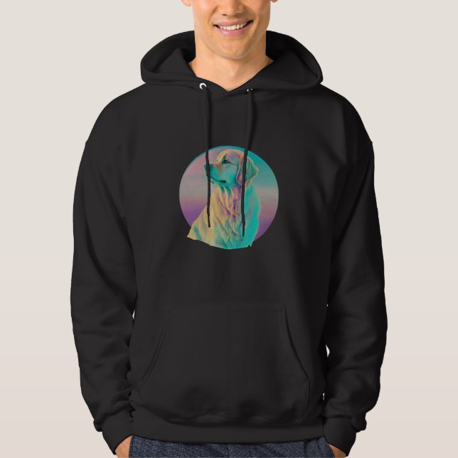 Sudadera Golden Retriever Vaporwave Retrowave Aesthetic  1 (Anverso)