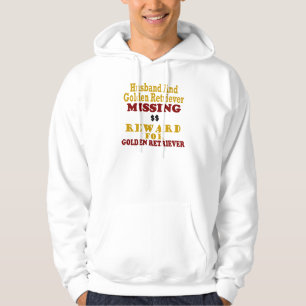 Sudadera Golden retriever y recompensa que falta del marido