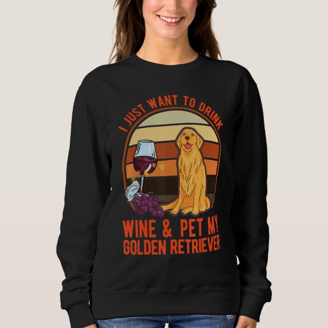 Sudadera Golden Retrievers And Wine (Anverso)