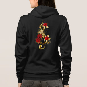 Sudadera Golden Treble Clef con flores Rosas