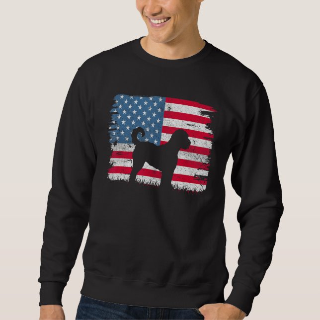 Sudadera Goldendoodle American Flag USA 4th of July Men Wom (Anverso)