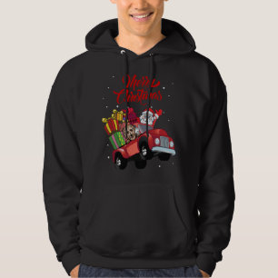 Sudadera Goldendoodle Con Santa Claus En Camión Rojo