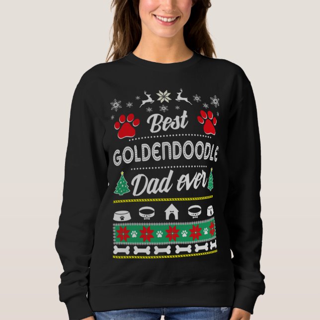 Sudadera Goldendoodle Dad   Ugly Christmas (Anverso)