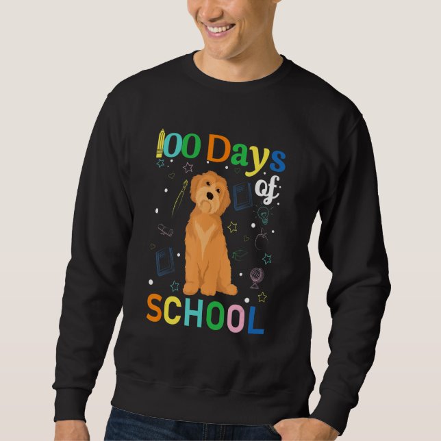 Sudadera Goldendoodle Dog Lovers Teacher Student 100th Day  (Anverso)