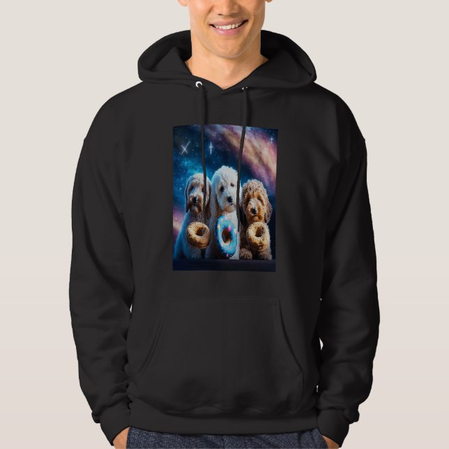 Sudadera Goldendoodle En El Espacio Con Donuts Cute Doodle  (Anverso)