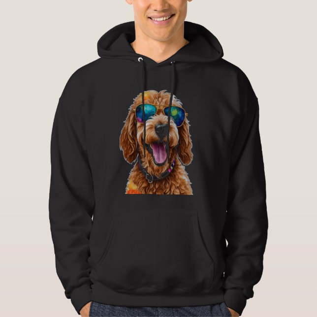 Sudadera Goldendoodle Gafas de sol Golden Doodle Doodle Art (Anverso)