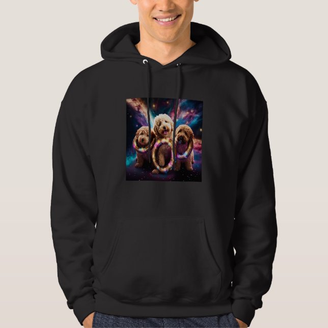 Sudadera Goldendoodle In Space With Donuts Cute Doodle Boys (Anverso)