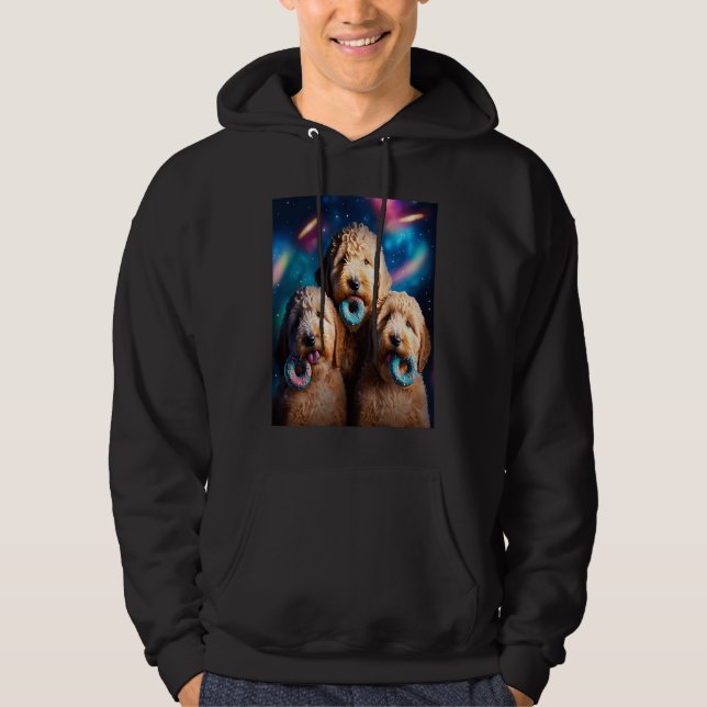 Sudadera Goldendoodle In Space With Donuts Cute Doodle Boys (Anverso)