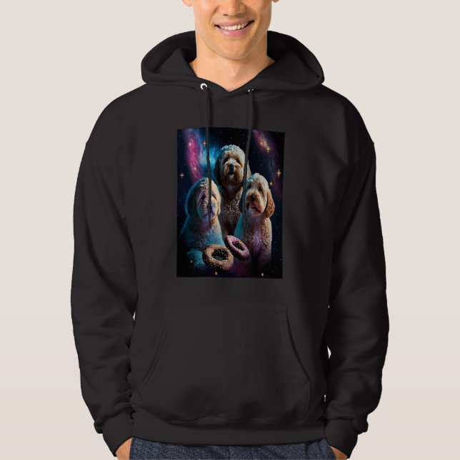 Sudadera Goldendoodle In Space With Donuts Cute Doodle Boys (Anverso)