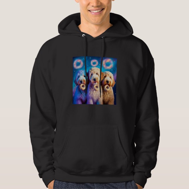 Sudadera Goldendoodle In Space With Donuts Cute Doodle Boys (Anverso)