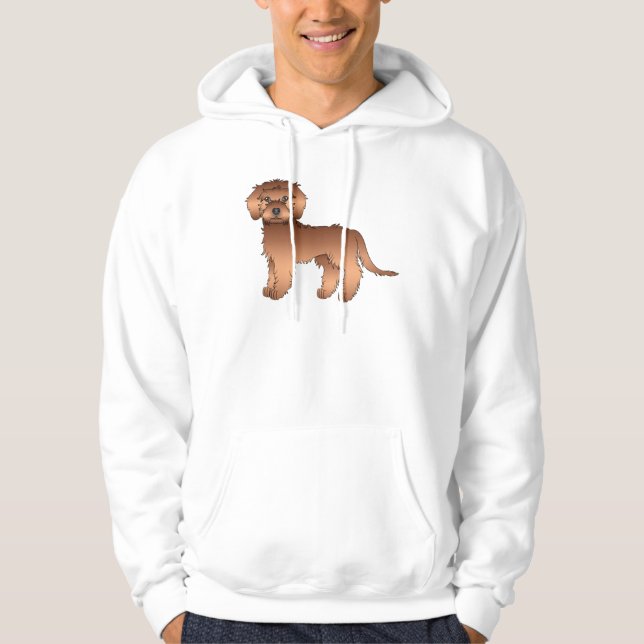 Sudadera Goldendoodle Mini Rojo Lindo Perro de Dibujos Anim (Anverso)