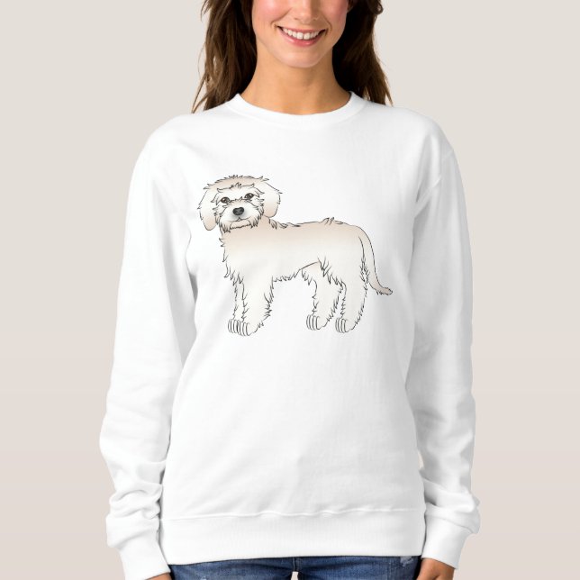 Sudadera Goldendoodle miniatura de crema Doodle de dibujos  (Anverso)