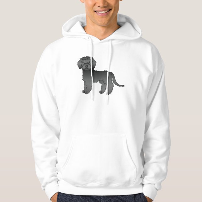 Sudadera Goldendoodle miniatura negro lindo perro de dibujo (Anverso)