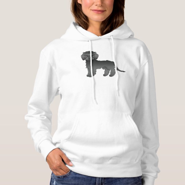 Sudadera Goldendoodle Miniatura Negro Perro de Dibujos Anim (Anverso)