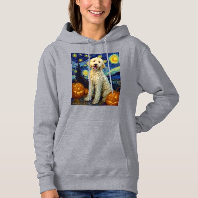 Sudadera Goldendoodle Perro Lindo Halloween Jack O Lantern  (Anverso)