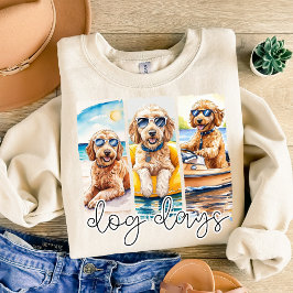 Sudadera Goldendoodles en los días de verano de perros lent