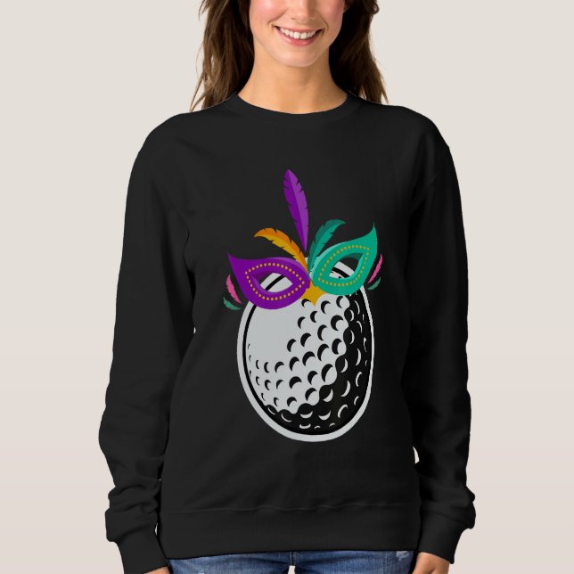 Sudadera Golf Ball Mardi Gras Funny Golf Nola Carnaval Másc (Anverso)