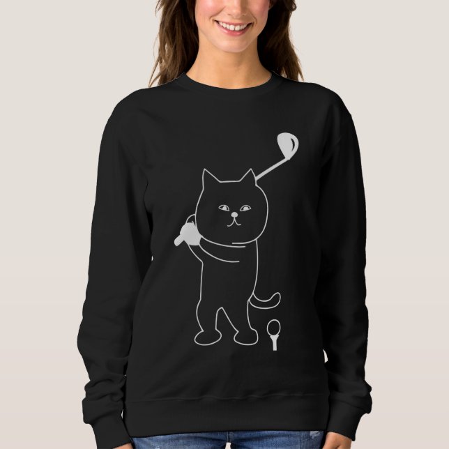Sudadera Golf Cat Dad Men Golfing Golfer Club Balls Putting (Anverso)