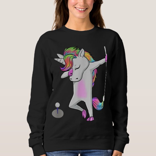 Sudadera Golf Dabbing Unicorn Funny Dab Dance Funny Gift (Anverso)