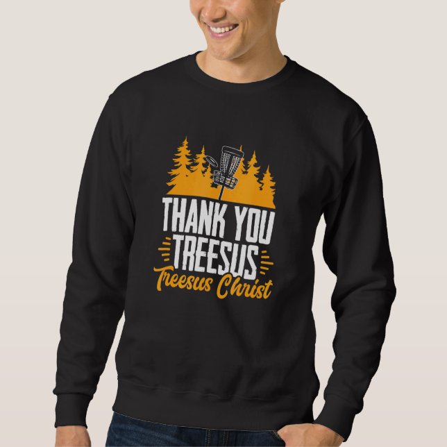 Sudadera Golf en disco Jesús Treesus Tree-Sus Frisbee Frolf (Anverso)