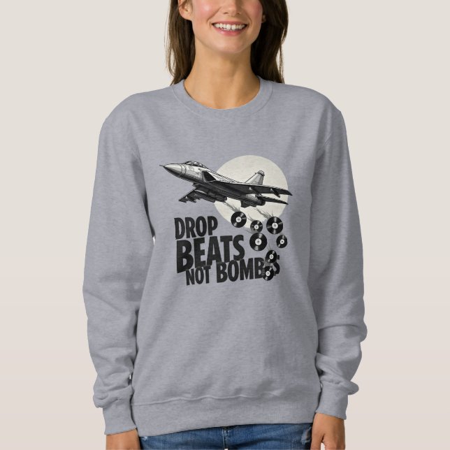 Sudadera Golpear No Bombas Combatir Vinyl Jet (Anverso)