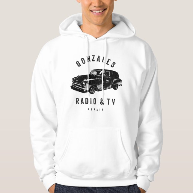 Sudadera Gonzales Radio y TV Reparación Hoodie (Anverso)