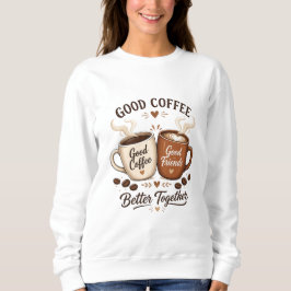 Sudadera Good Coffee Good Friends mit zwei Kaffeetassen
