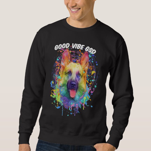 Sudadera Good Vibe GSD German Shepherd Motivational Quote S (Anverso)